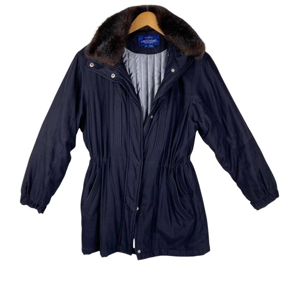 Women's Mackintosh New England Black Heavyweight Hooded Winter Coat- Small